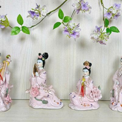 TƯỢNG SỨ TỨ CẦM MEN HỒNG